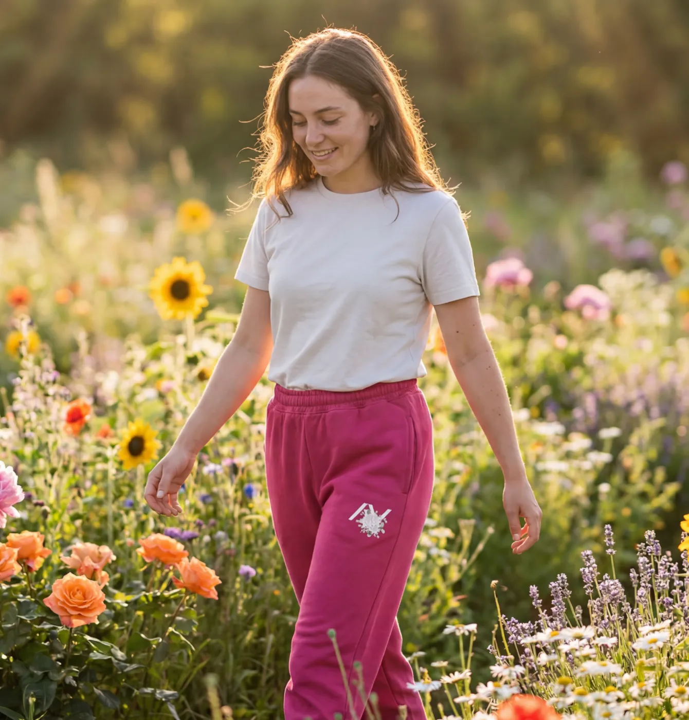 Spodnie dresowe Sweet Flower — Golden Hour