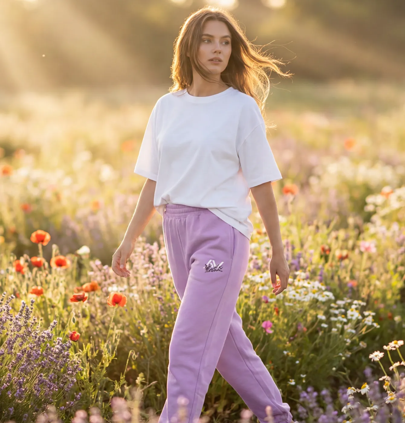 Spodnie dresowe Sweet Flower — Afterglow